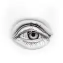  Eyes with hearts inside the eyes crying tattoo design idea