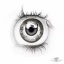  Eyes with hearts inside the eyes crying tattoo design idea