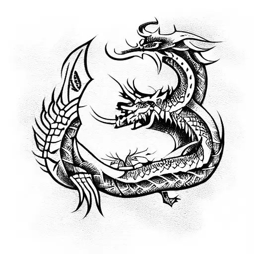 viking dragon tattoo design idea