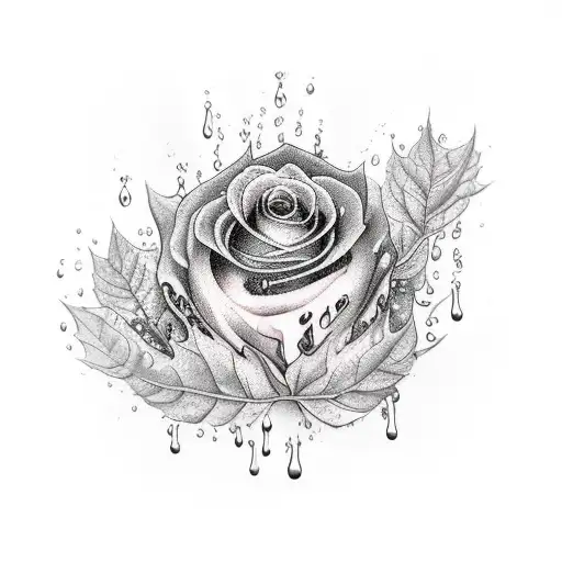 fall season, dripping ink, marriage, love tattoo design idea