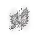 fall season, dripping ink, marriage, love tattoo design idea