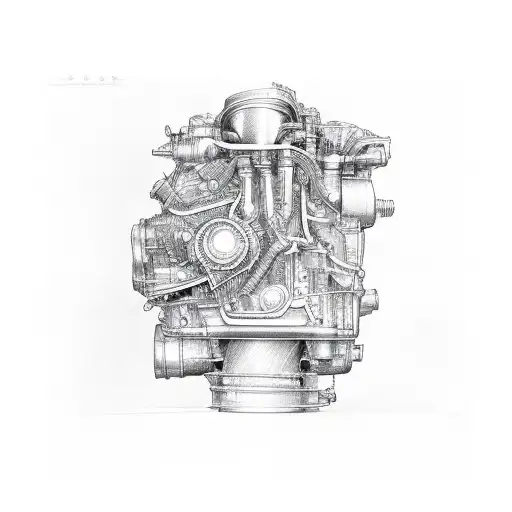car engine section tattoo design idea