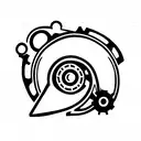 car engine section tattoo design idea