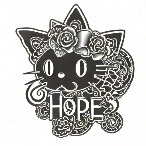 suicide, awareness, the words hope with hello kitty and the Boondock tattoo design idea