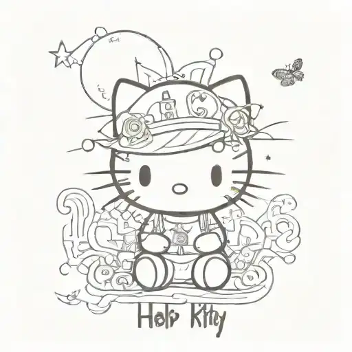 suicide, awareness, the words hope with hello kitty and the Boondock tattoo design idea