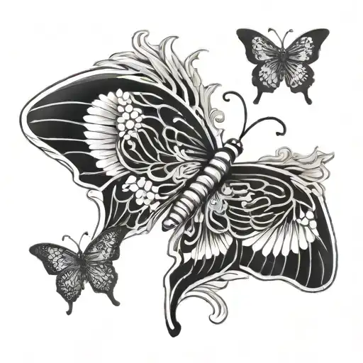 butterfly wings tattoo design idea