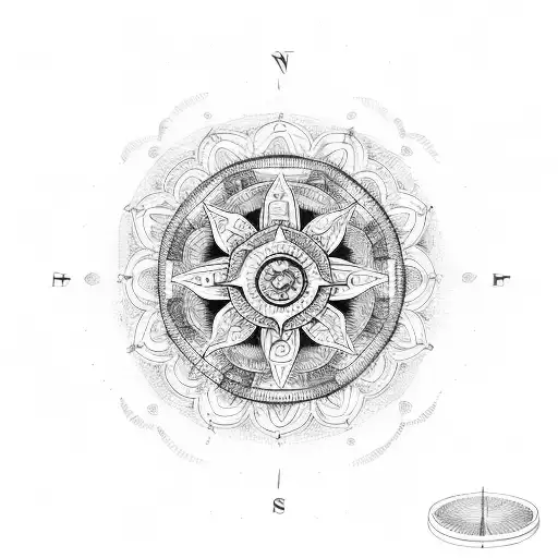 mandala infinity compass tattoo design idea