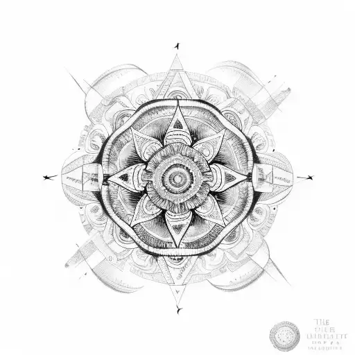 mandala infinity compass tattoo design idea