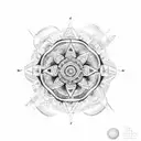mandala infinity compass tattoo design idea