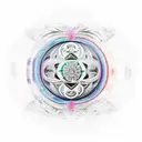 very colorful silhouette of face in half of circle, other half is black and white globe, yin yang tattoo design idea