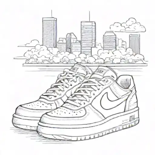Incorporate the skyline of Columbus Ohio with a sneaker and money  tattoo design idea