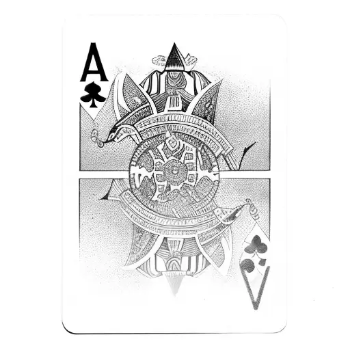 A deck of playing cards forming a magical portal to a fantasy world tattoo design idea