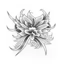 dragon with red spider lily tattoo design idea