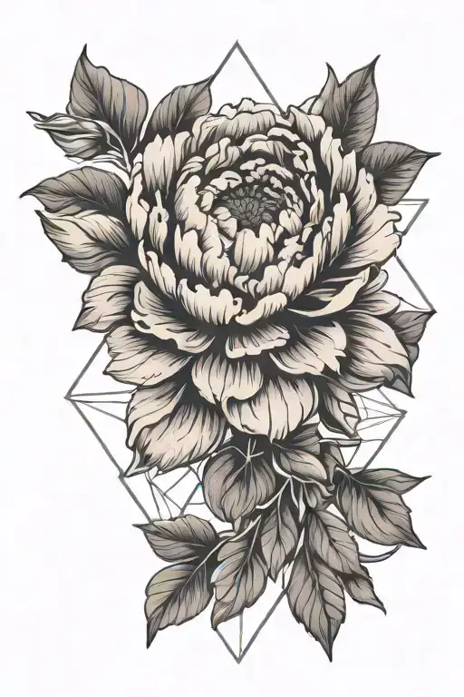 peony tattoo design idea