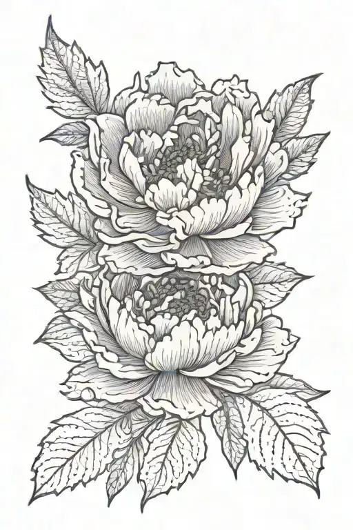 peony tattoo design idea