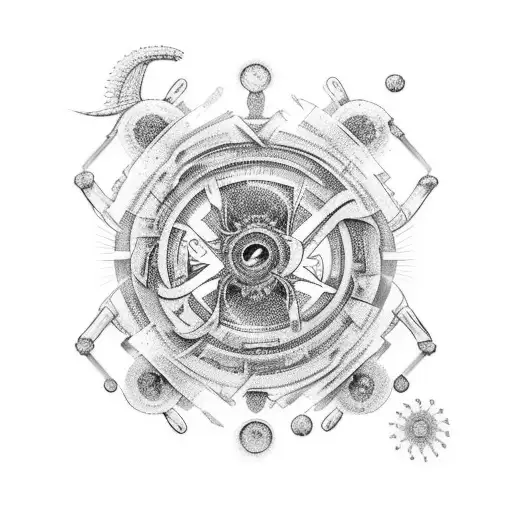 tatuaje de estilo biomecánico con un toque futurista, destinado a la parte baja del pectoral derecho  tattoo design idea