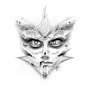 Death, abstract, illusion, cards, dices, psycho tattoo design idea