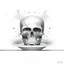 Death, abstract, illusion, cards, dices, psycho tattoo design idea