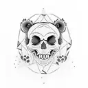 skull firefox with panda tattoo design idea