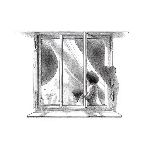 look through the window of this love even though we boarded it up tattoo design idea