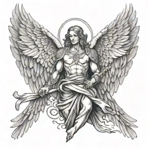 arc angel michael tattoo design idea
