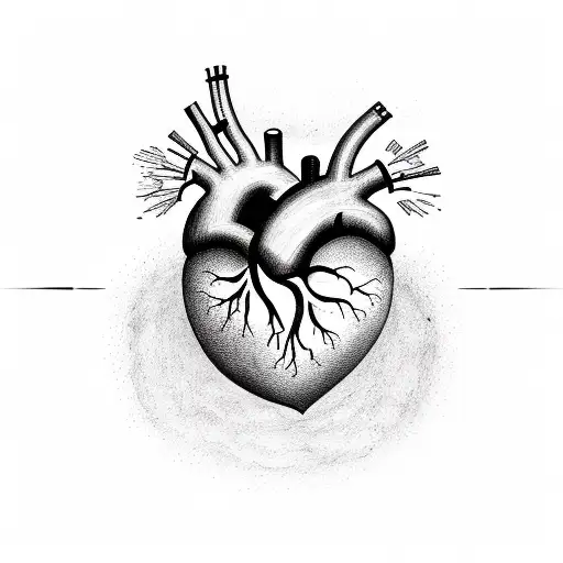 Heart Organ mixed with earth tattoo design idea