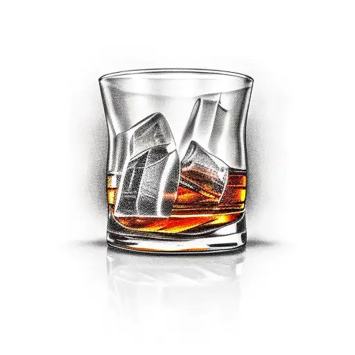 whiskey old fashioned tattoo design idea