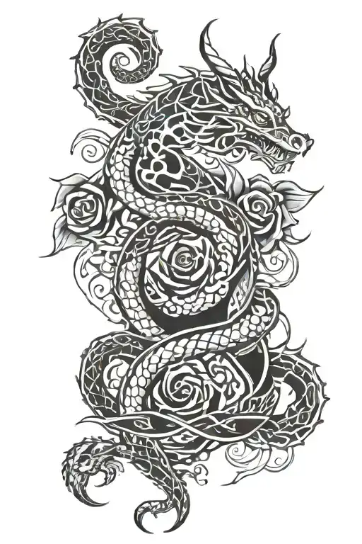 Dragon,Tribal,Rose,Chains,Snake,Moldova tattoo design idea