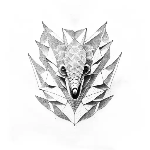 pangolin tattoo design idea