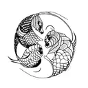 pangolin with ying yang  tattoo design idea