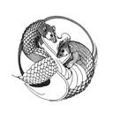 pangolin with ying yang  tattoo design idea