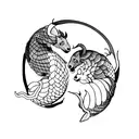 pangolin with ying yang  tattoo design idea