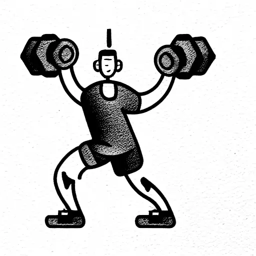 Gym Rat with a Dumbbell tattoo design idea
