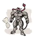 a humanoid rat with muscular arms by the left side tattoo design idea
