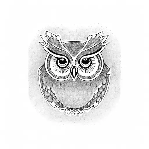 Owl eyes with rosary tattoo design idea