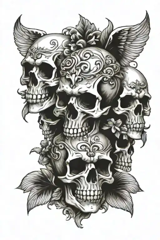 skull speak no evil see no evil hear no evil speak tattoo design idea