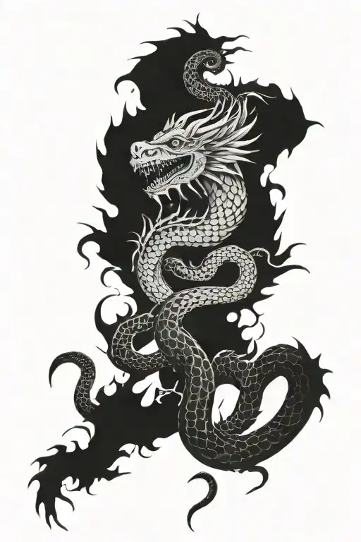 A basilisk, hydra, and a leviathan tattoo design idea