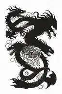 A siren, hydra, and a leviathan, 3 figures tattoo design idea