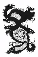 A siren, hydra, and a leviathan, 3 figures tattoo design idea