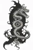 A basilisk, hydra, and a leviathan tattoo design idea