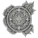 Aztec calendar tattoo design idea