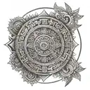 Aztec calendar tattoo design idea