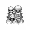 hear no evil,see no evil,speak no evil as a tribal tattoo tattoo design idea