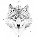 wolf and roman design with eagle and Greek mythology tattoo design idea