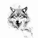 wolf and roman design with eagle and Greek mythology tattoo design idea