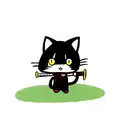 Cute cat with a katana  tattoo design idea