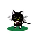 Cute cat with a katana  tattoo design idea