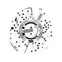 music play button. with sound equalizer tattoo design idea
