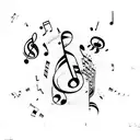 music play button. with sound equalizer tattoo design idea