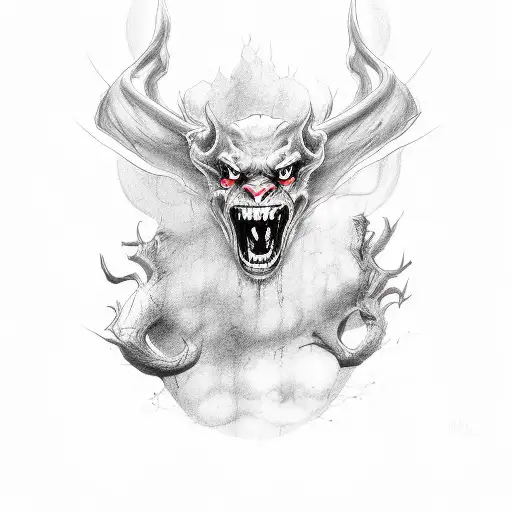 manchester united devil ripped out of the forearm tattoo design idea